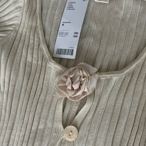 Kimchi Blue Cream Ribbed Knit Top